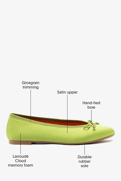 Pavlova Ballet Flat Kiwi Satin