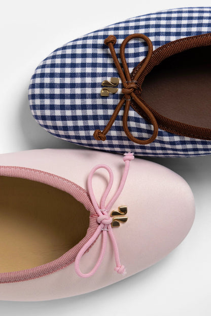 Larroudé by Sheridan Cox: Pavlova Ballet Flat Strawberry Cream Satin