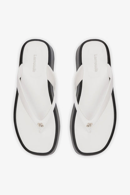 Roxy Thong Sandal Black and White Leather