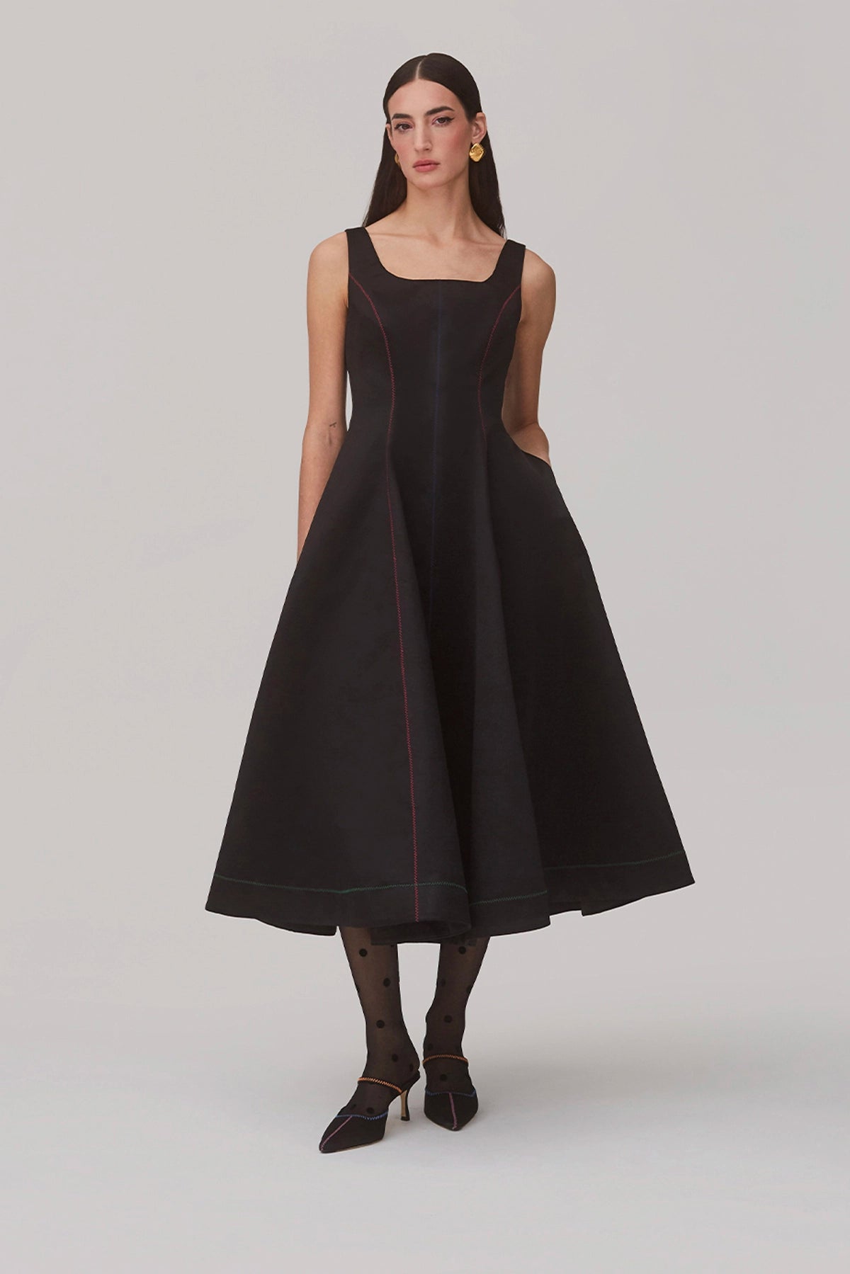 Sophia Dress In Black Satin