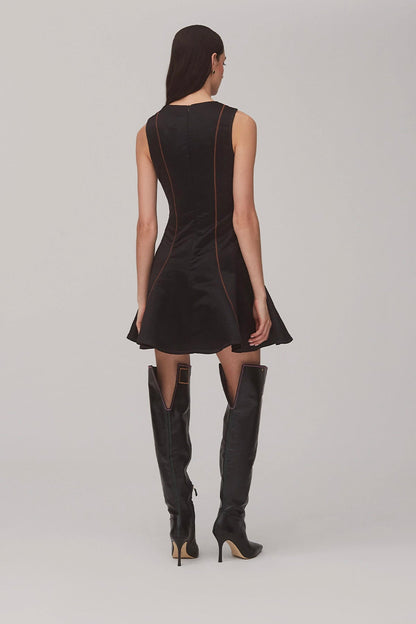Sarah Dress In Black Satin