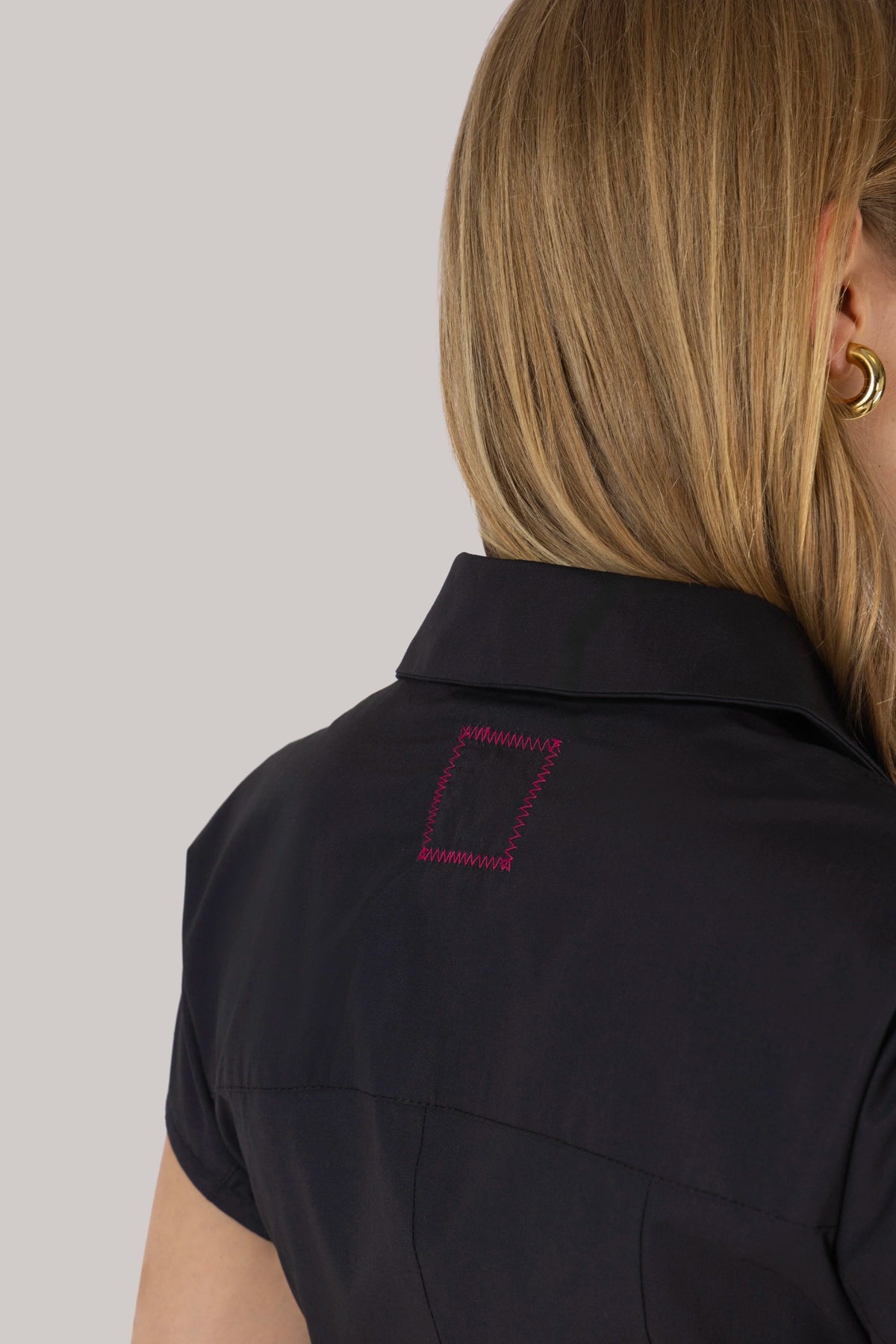 Jessica Buttondown Dress Black Percale