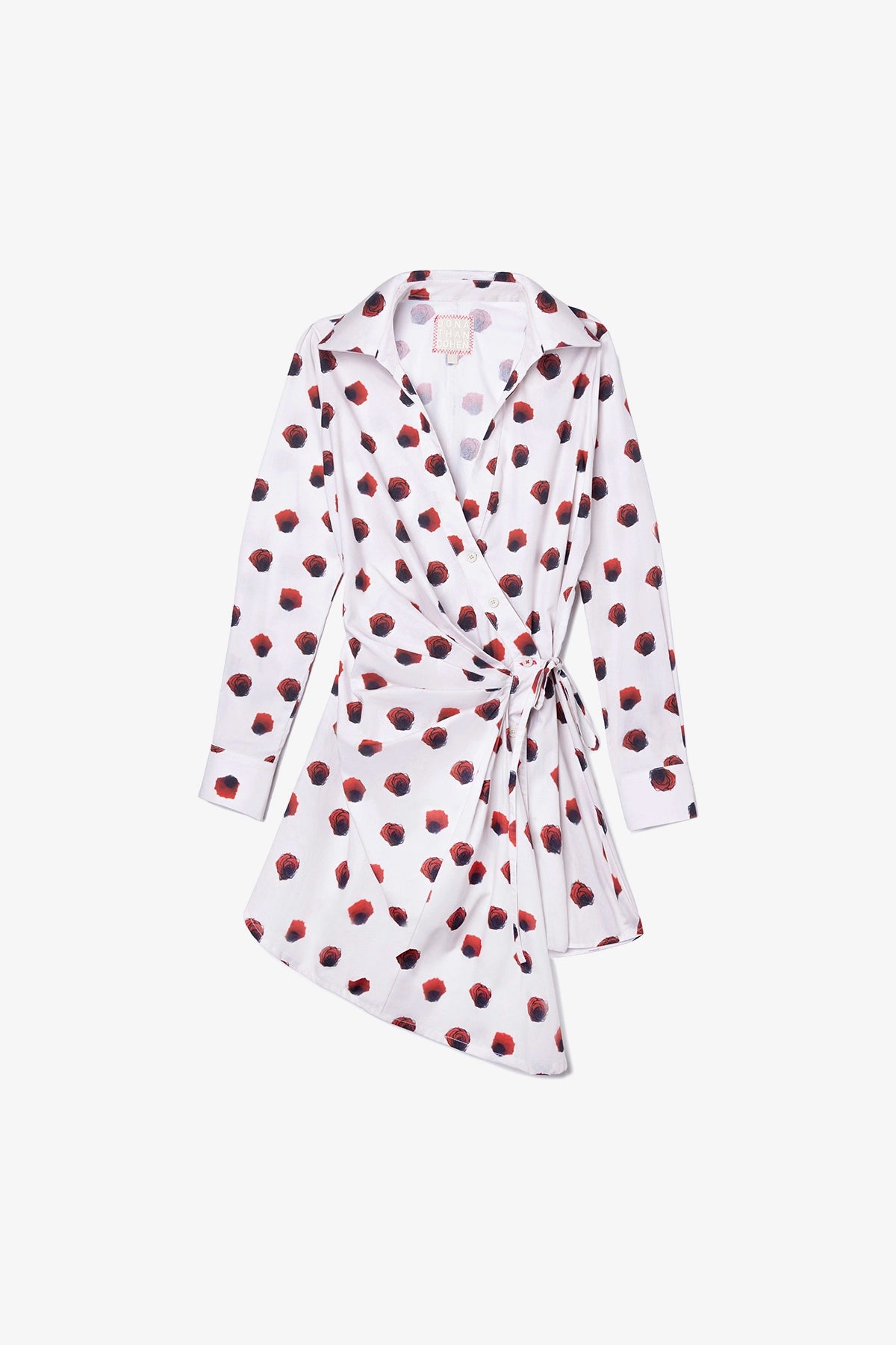 Sashi Wrap Dress White Floral Cotton