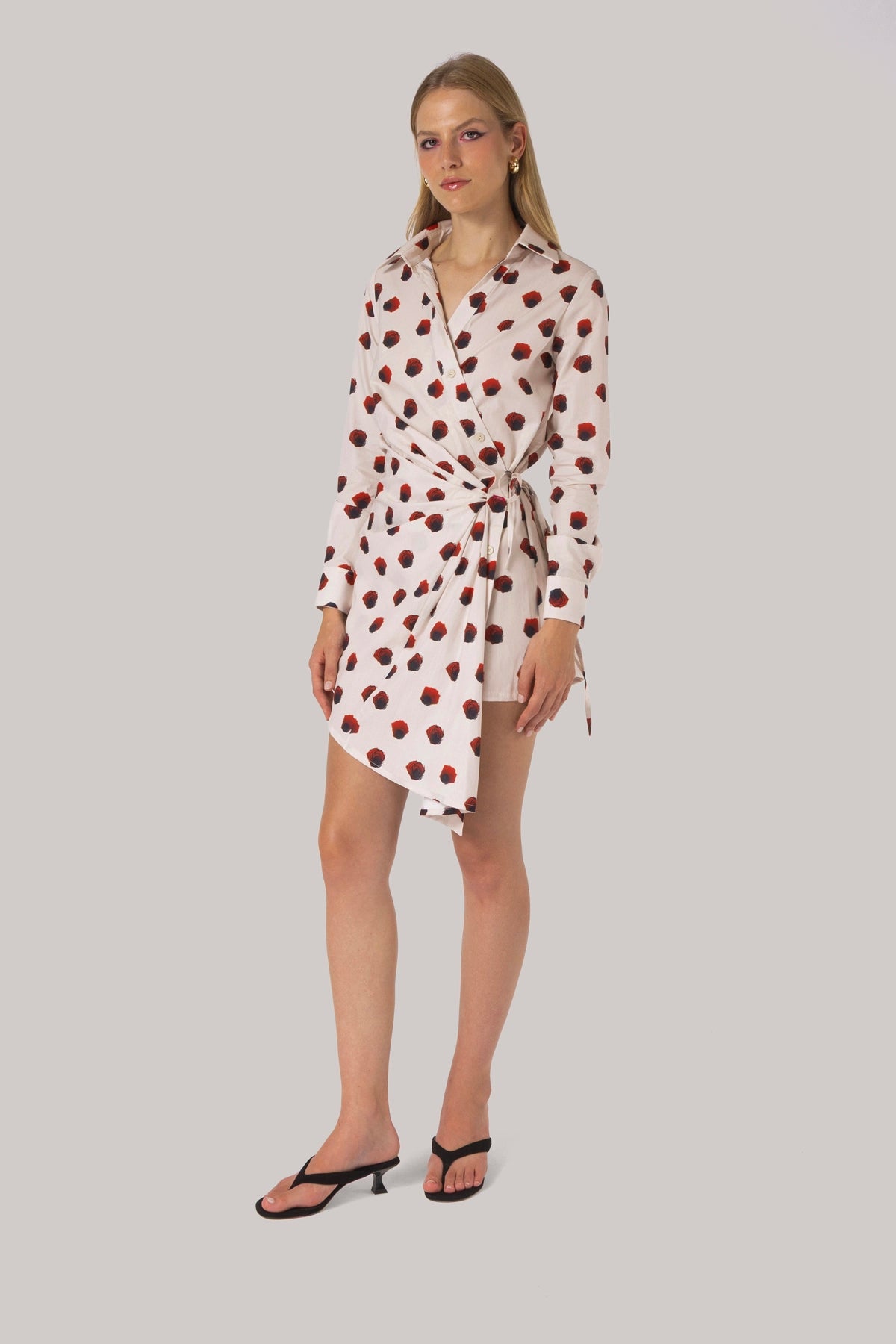 Sashi Wrap Dress White Floral Cotton