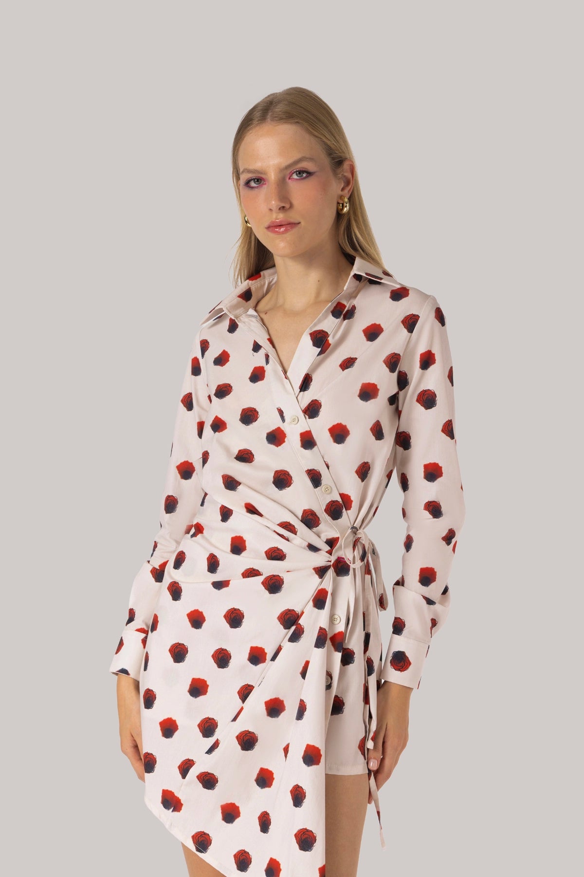 Sashi Wrap Dress White Floral Cotton