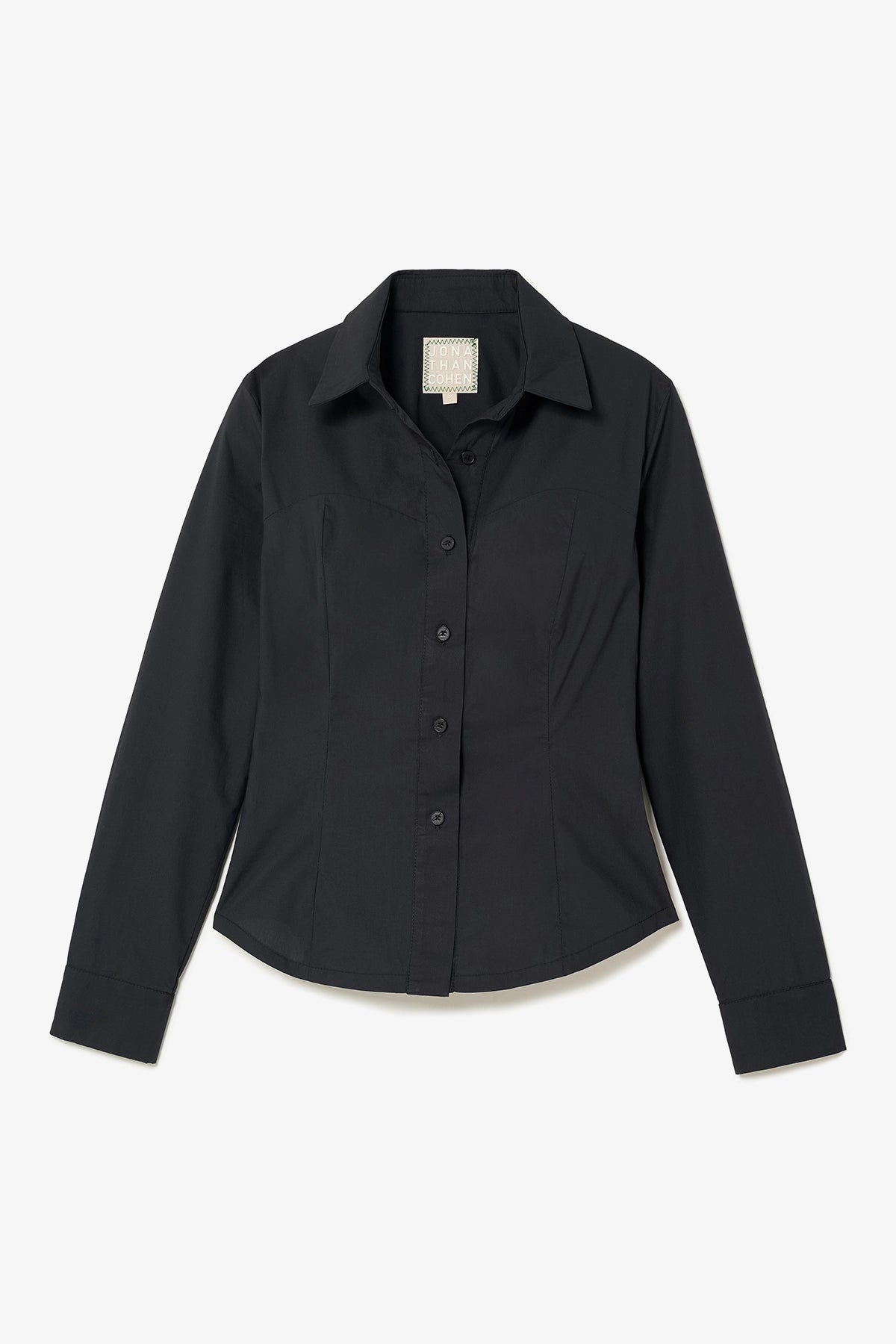 Eva Bustier Top In Black Percale