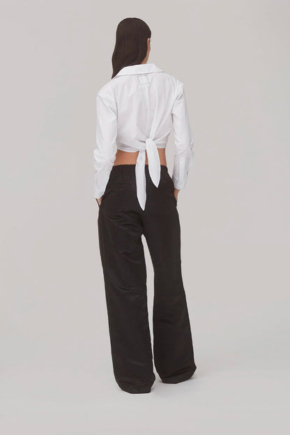 Rose Wrap Top In White Cotton