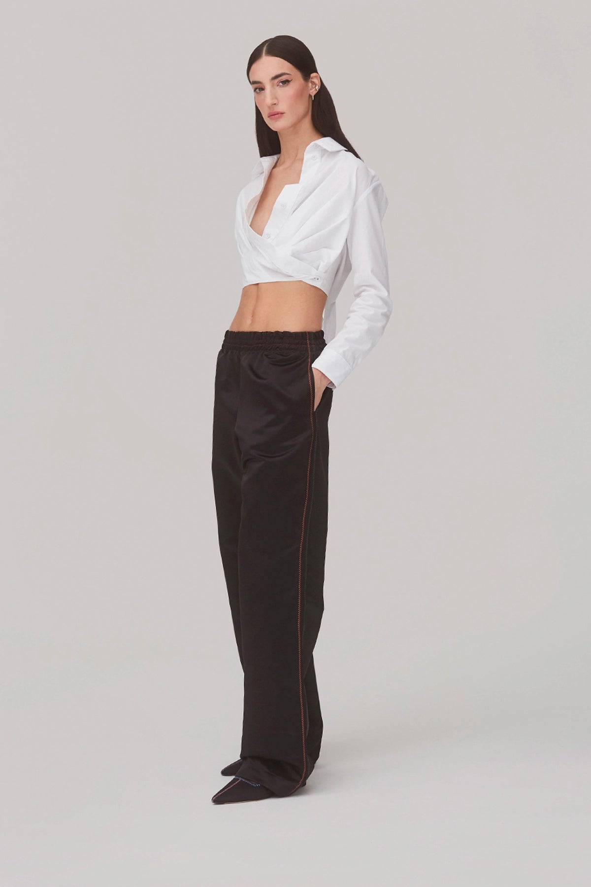 Rose Wrap Top In White Cotton