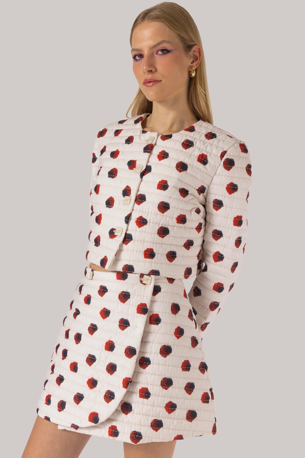 Marina Mini Skirt White Floral Cotton