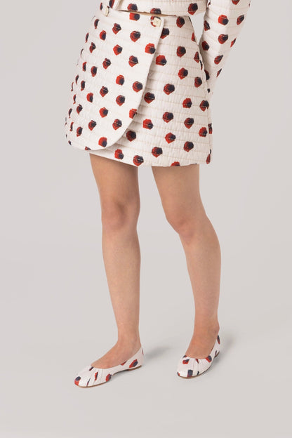Marina Mini Skirt White Floral Cotton
