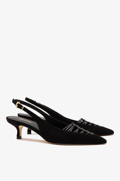 Nara Pump In Black Suede and Leather