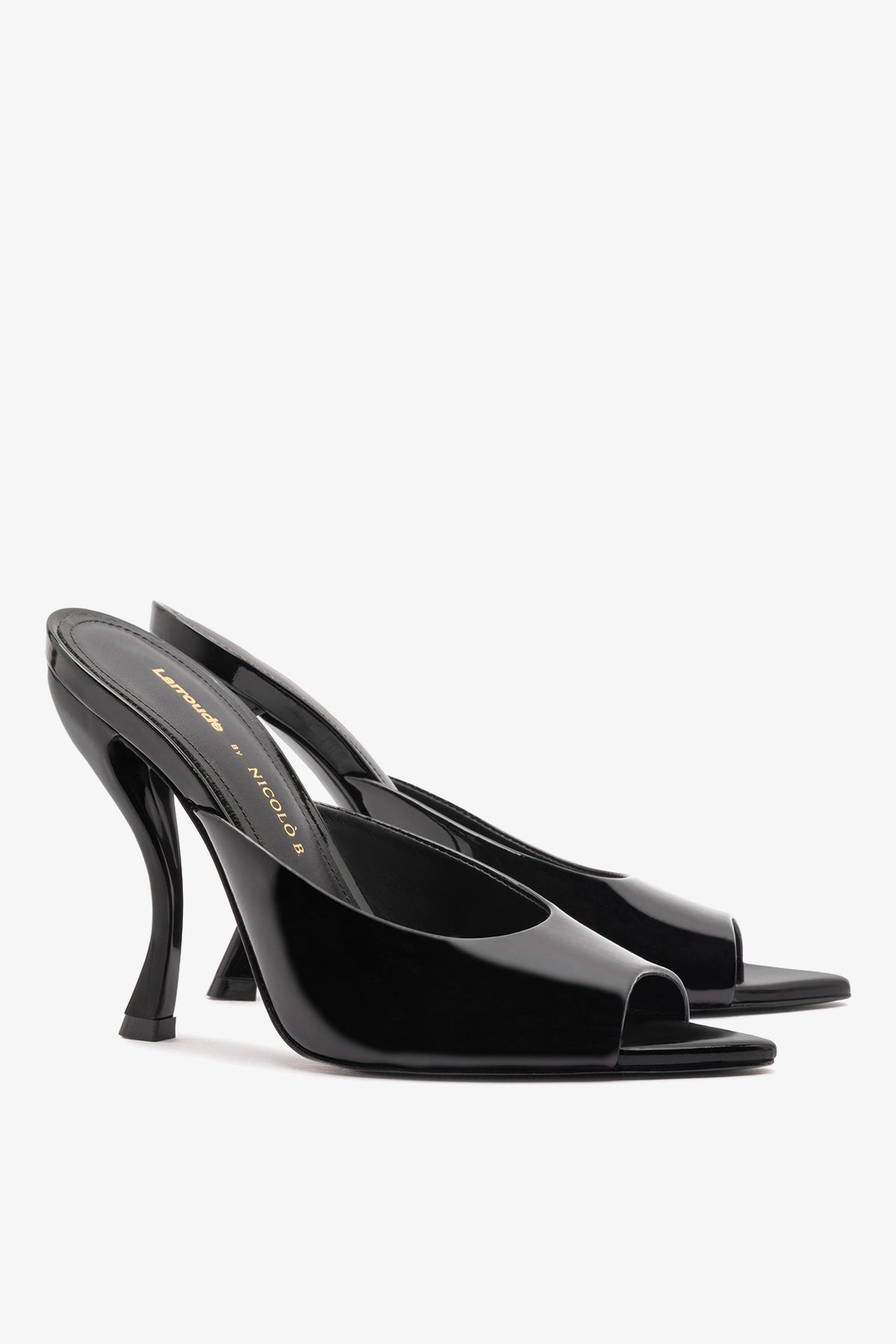 Larroudé x Nicolò B.: Malibu Mule Black Patent Leather