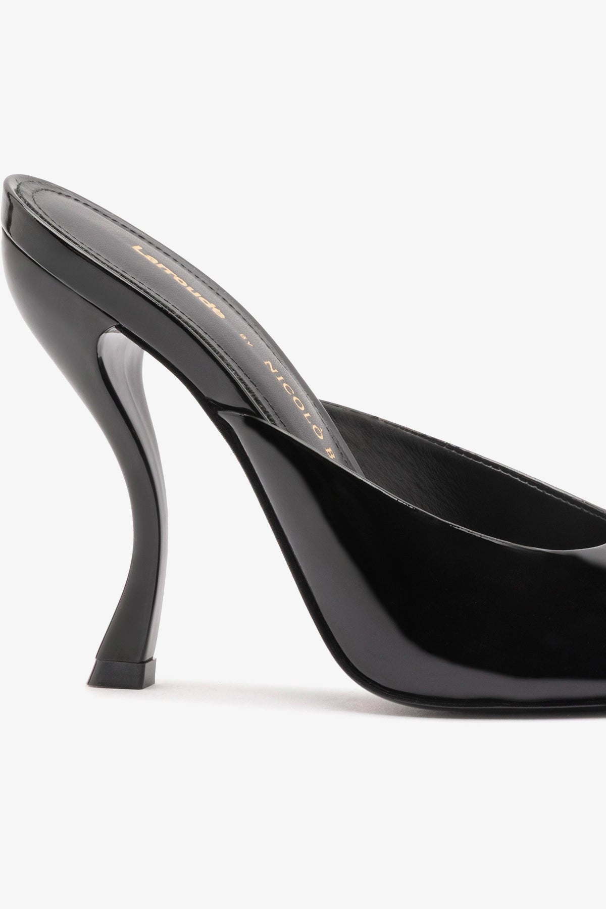 Larroudé x Nicolò B.: Malibu Mule Black Patent Leather