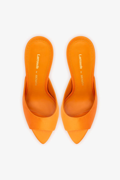 Larroudé x Nicolò B.: Malibu Mule Tangerine Satin