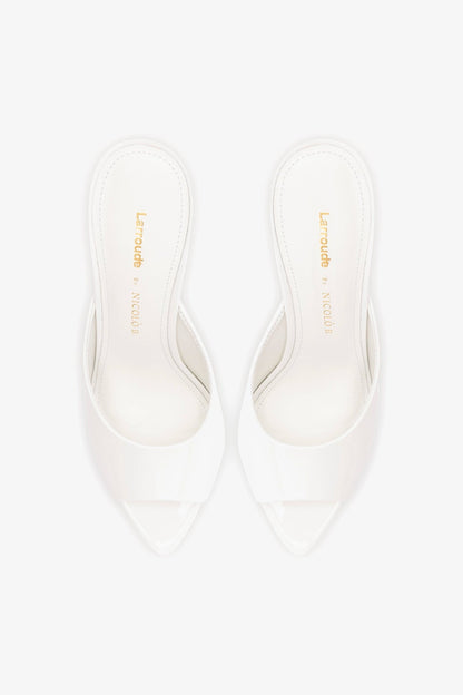 Larroudé x Nicolò B.: Malibu Mule White Patent Leather
