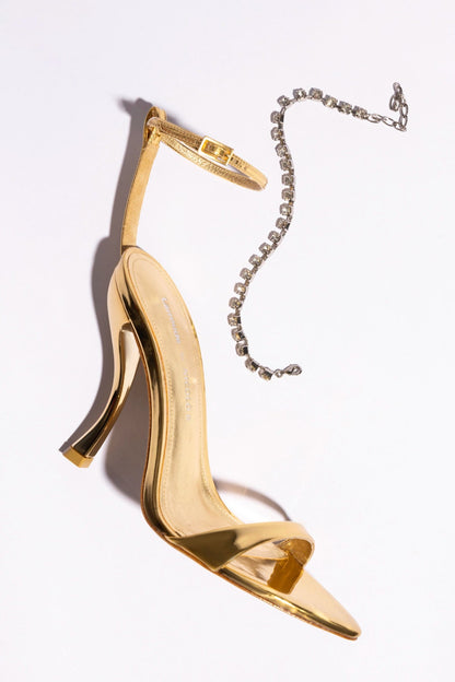 Larroudé x Nicolò B.: Nana Sandal Gold Specchio