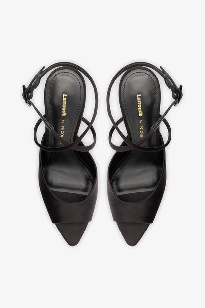 Larroudé x Nicolò B.: Lola Sandal Black Satin
