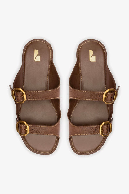 Amalfi Flat Burnt Umber Leather