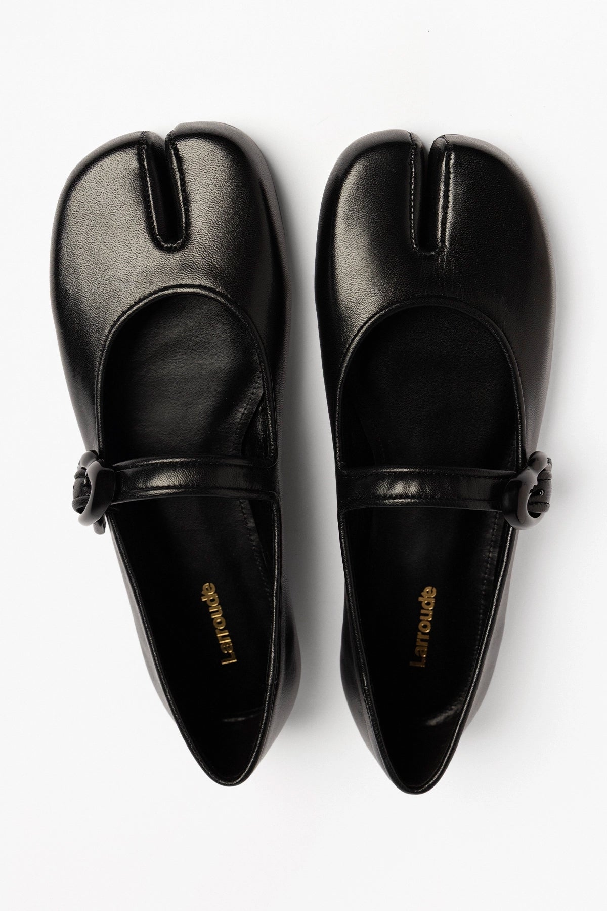 Verona Tabi Ballet Flat Black Leather