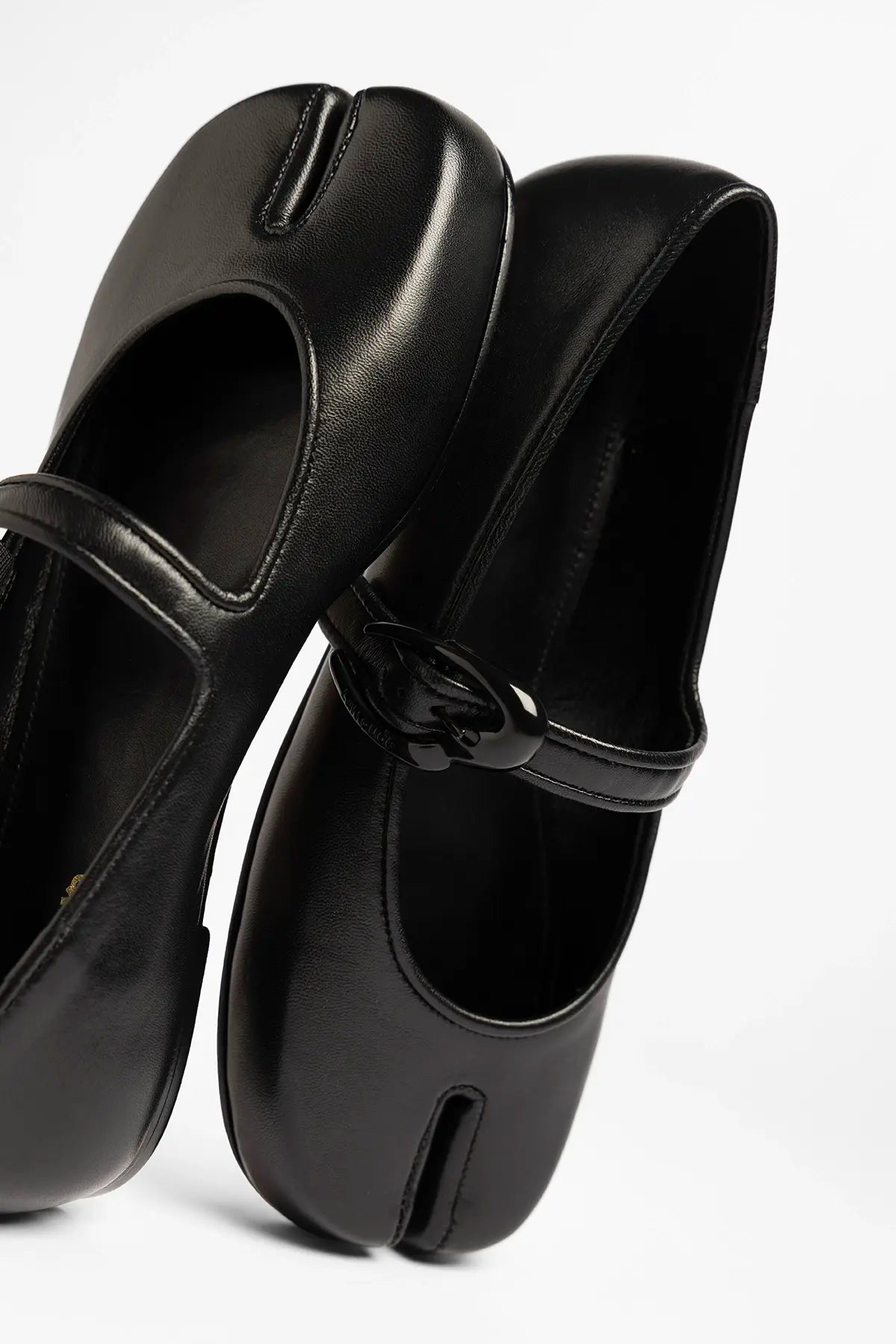Verona Tabi Ballet Flat Black Leather