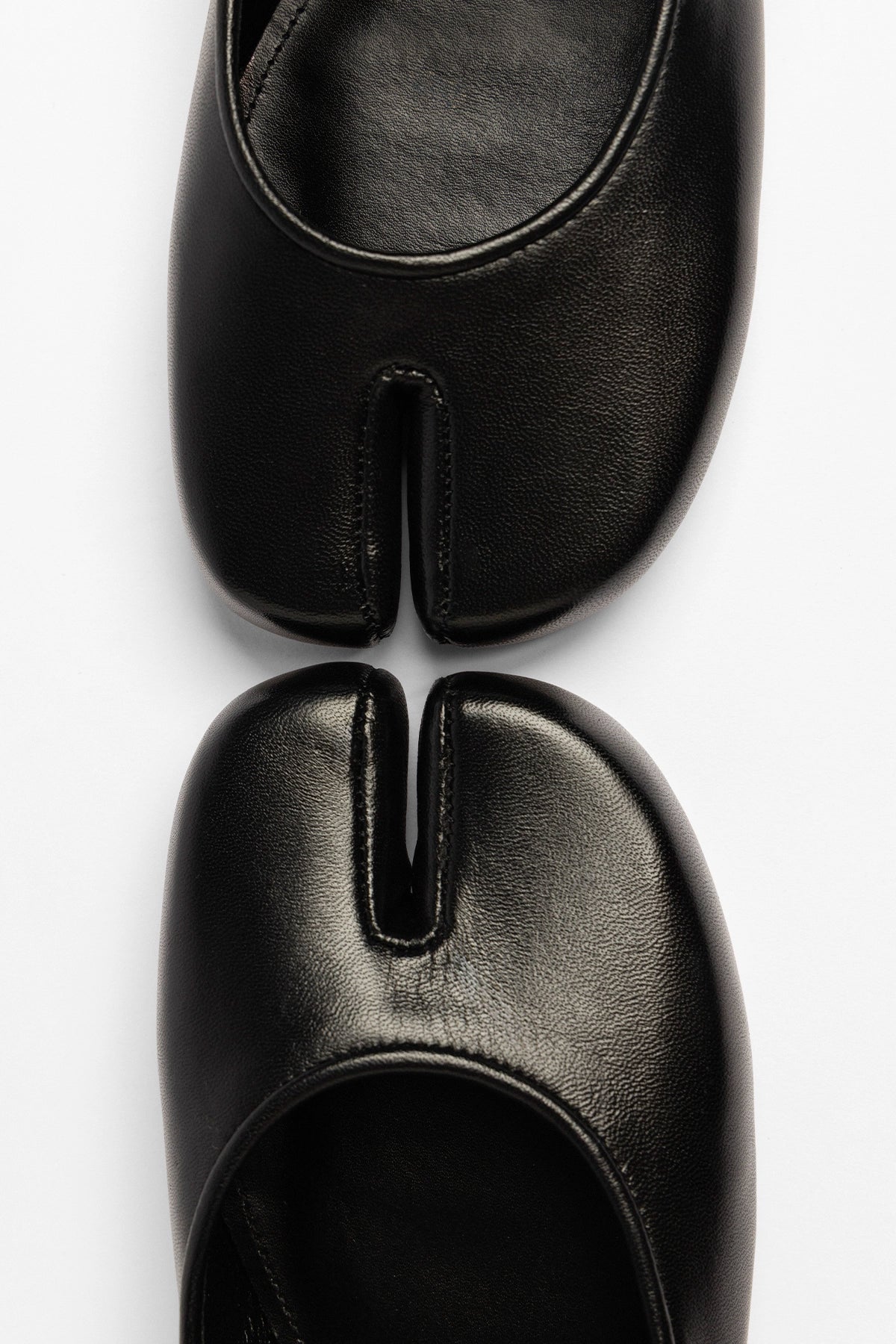 Verona Tabi Ballet Flat Black Leather