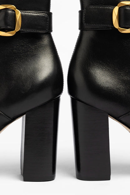 Alicia Low Boot Black Leather