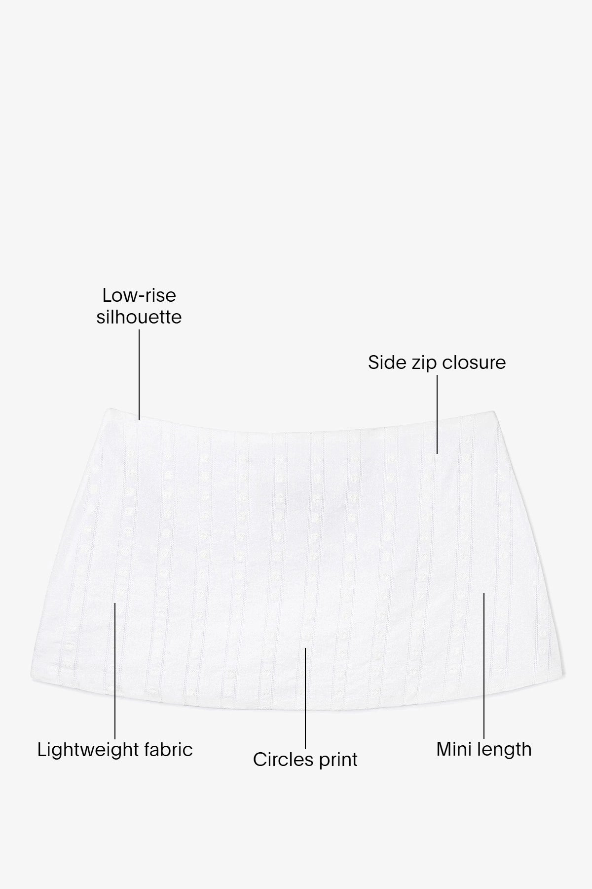 Ava Mini Skirt Striped White Cotton