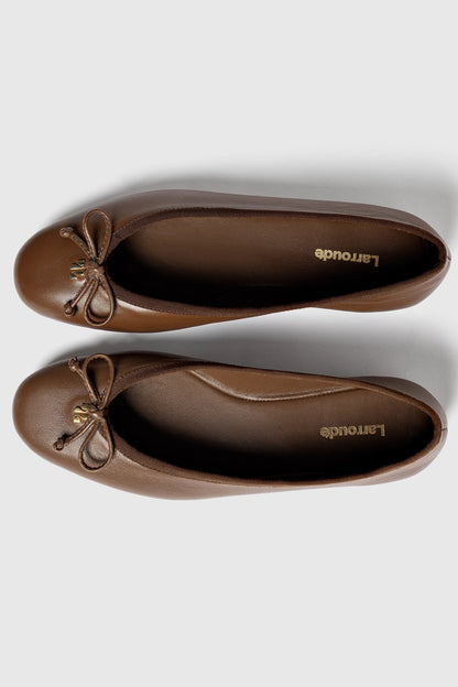 Pavlova Ballet Flat In Burnt Umber Leather