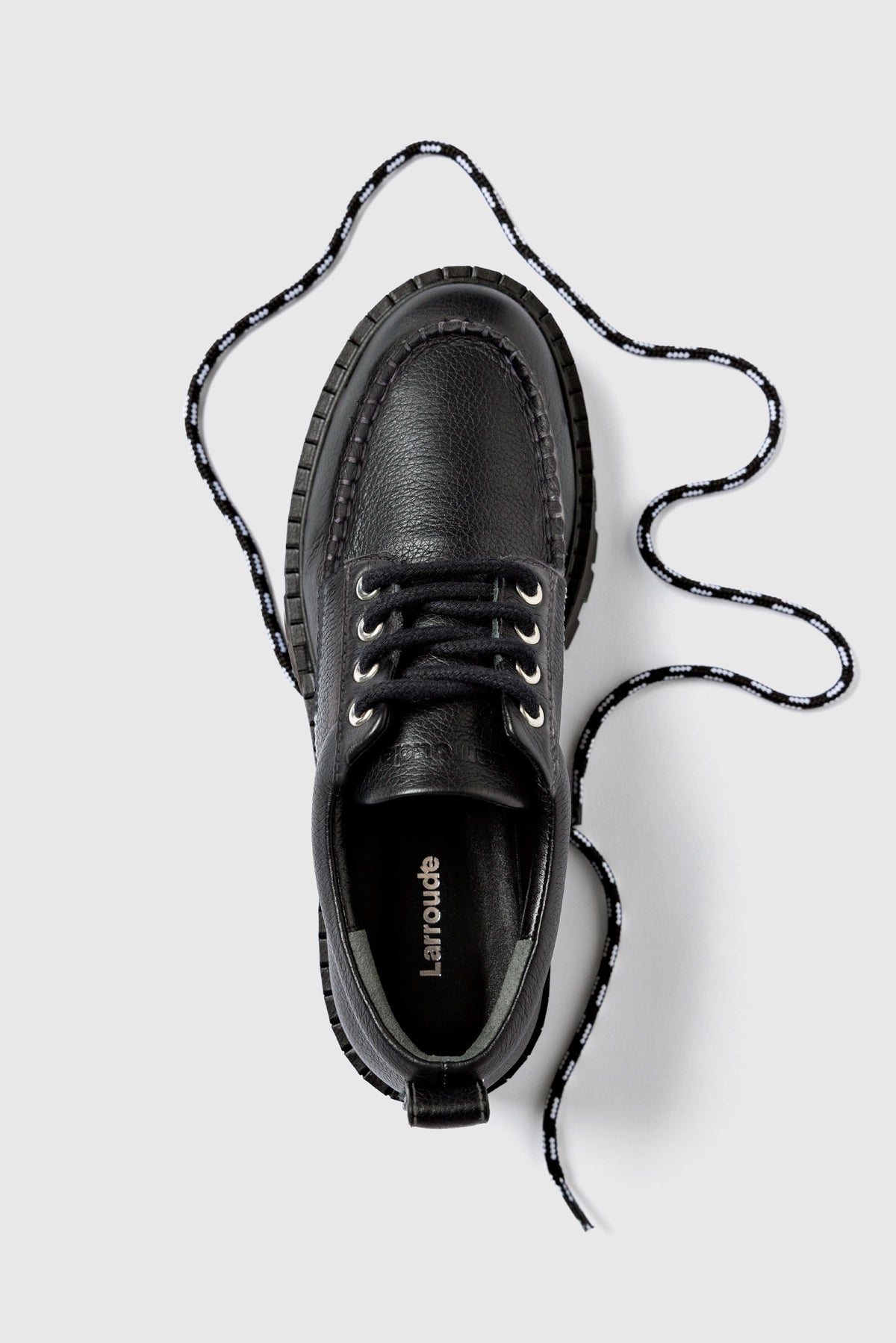 London Lace Up Loafer In Black Leather