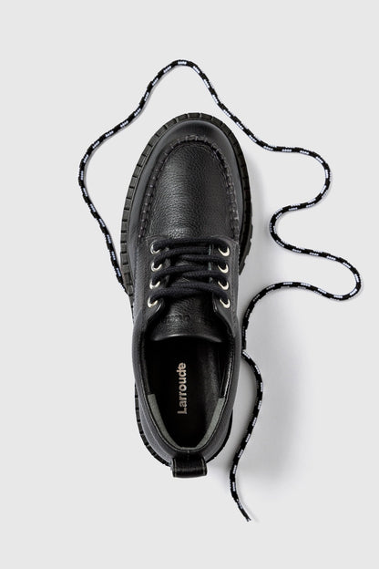 London Lace Up Loafer In Black Leather