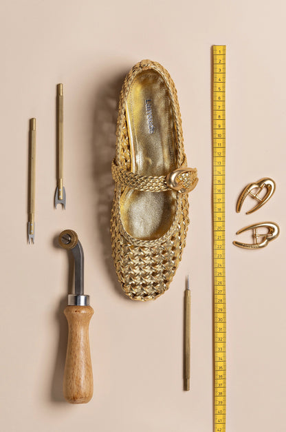 Verona New Macrame In Gold Metallic Leather