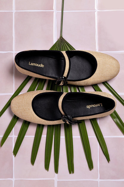 Verona Ballet Flat Beige Raffia