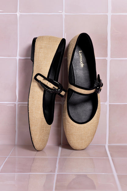 Verona Ballet Flat Beige Raffia