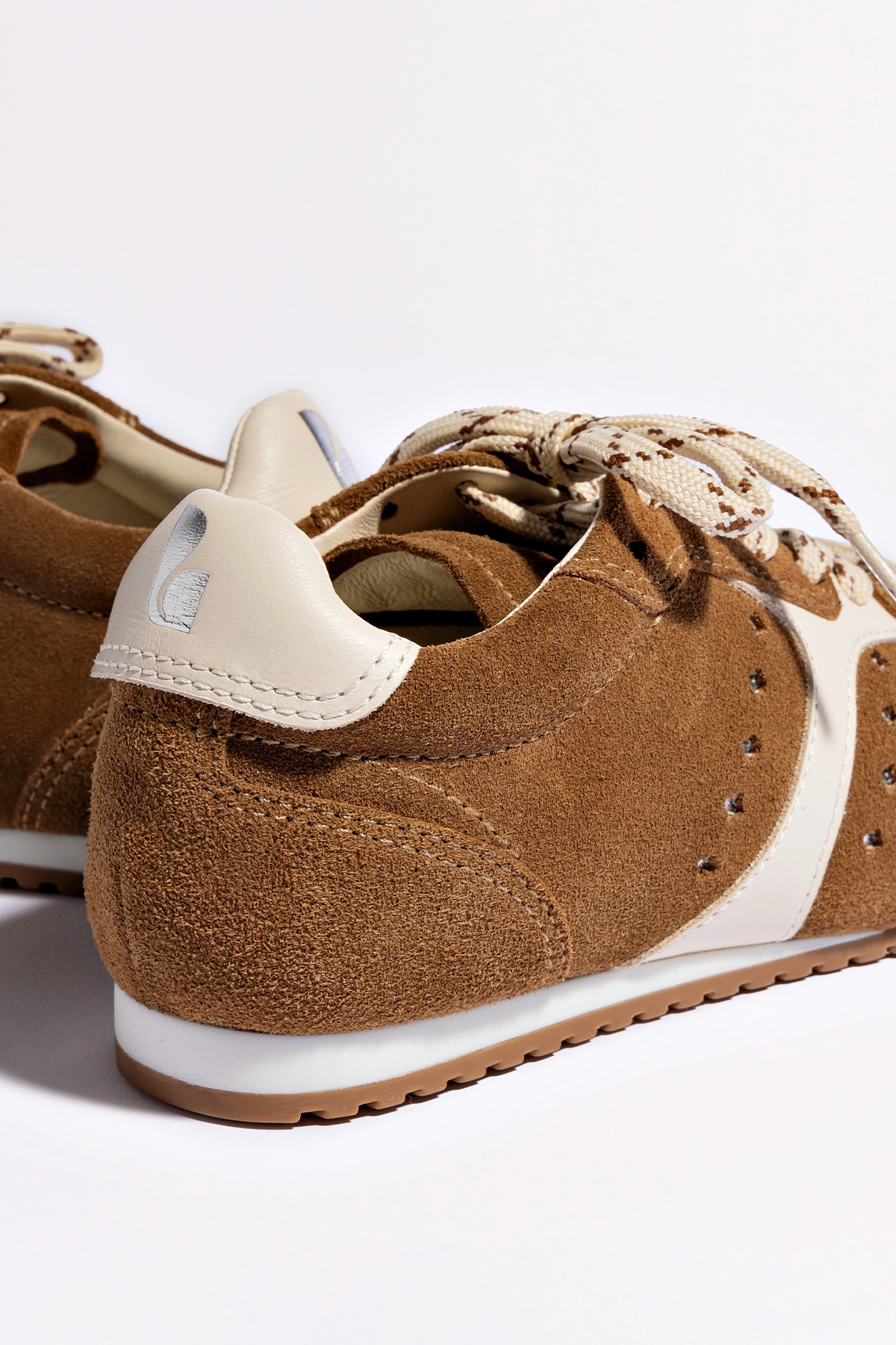Stella Sneaker In Russet Suede and Ivory Leather